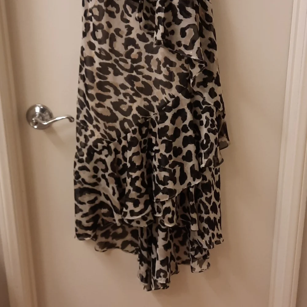 NWT, Eliza J Leopard Print Tiered Chiffon Dress - Picture 6 of 17